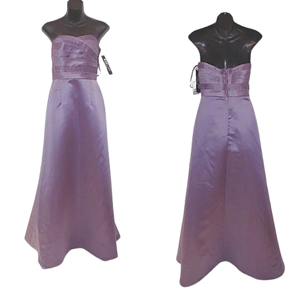 Bari Jay "Wisteria" Satin Strapless Gown NEW- Sz.6 - Picture 1 of 9